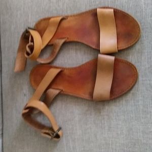 Madewell boardwalk tan leather sandals size 8